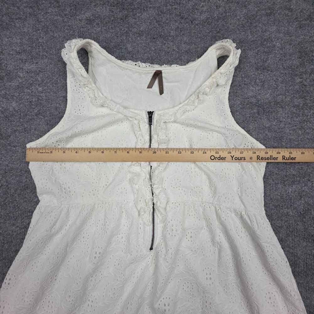 Stetson Western Dress Women XL White Sleeveless Lace Cottond Line Prarie Peasant - Picture 9 of 11